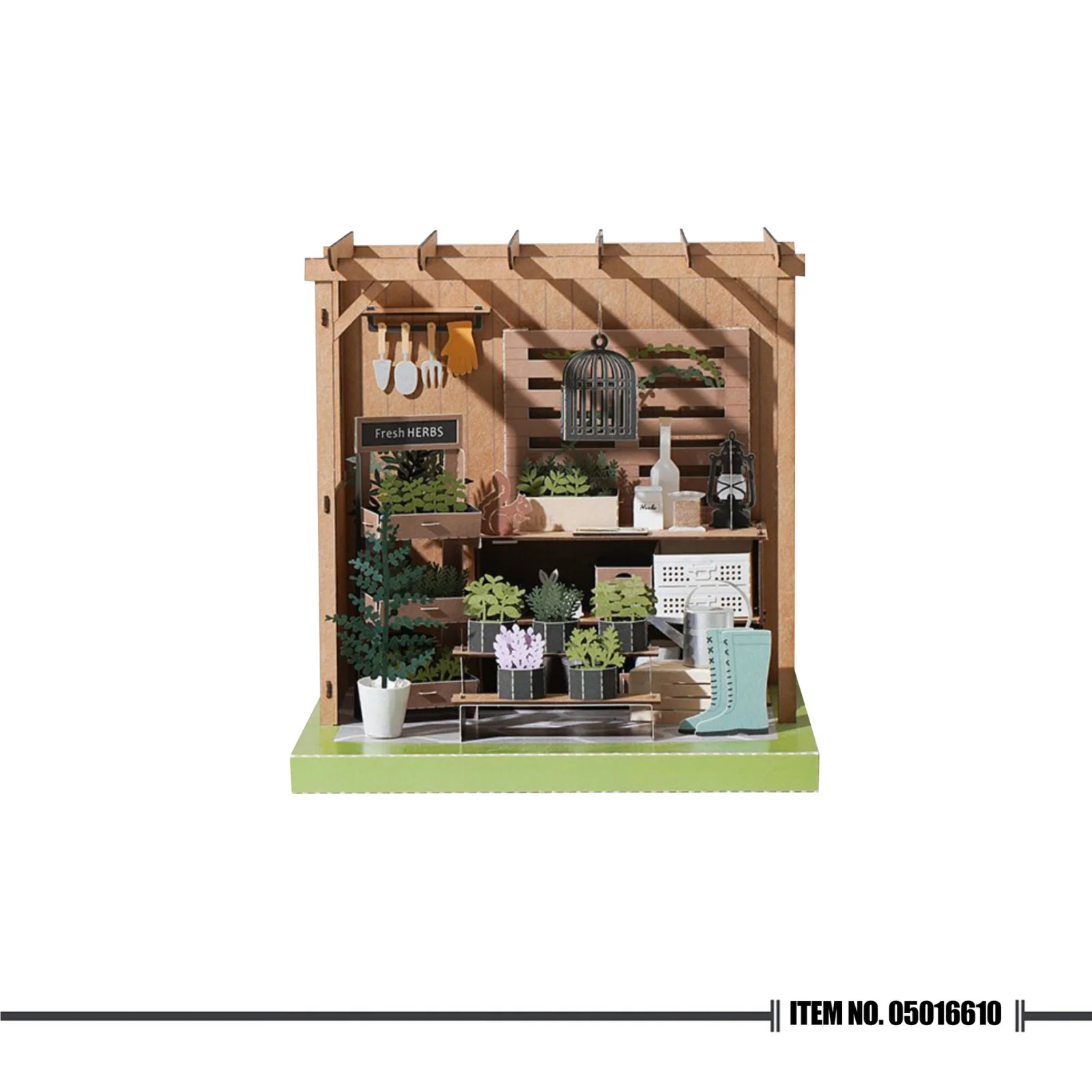PaperNthought Herbs Shed 3D Paper Puzzle